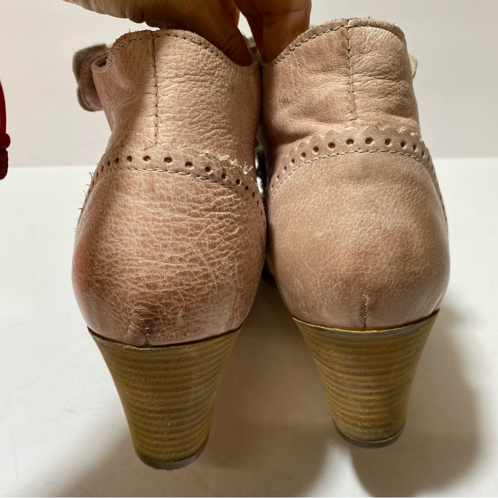DKODE Vivi Cutout Ankle Boots Pink Leather heel Shoes Size 40 - Picture 5 of 16